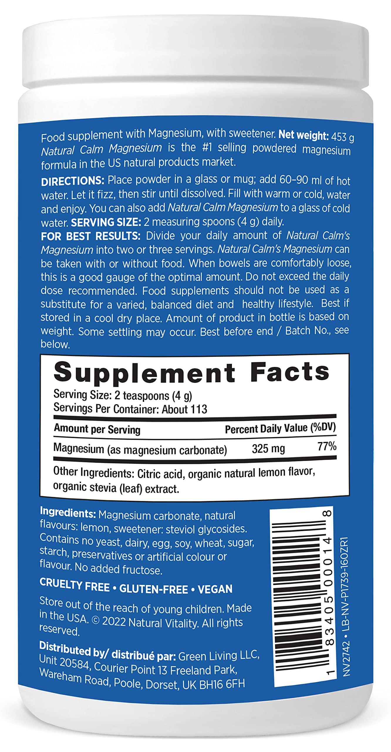 Natural Vitality Natural Vitality Vitamin Calm Lemon, 16 oz