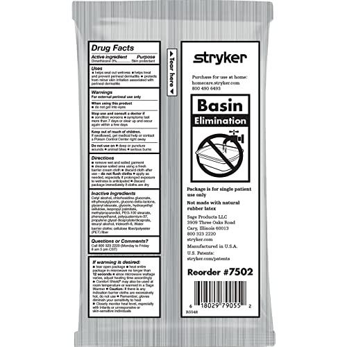 Sage Stryker - Sage Comfort Shield Barrier Cream Cloths with Dimethicone - 100 Packages, 300 Cloths - One-Step Wipes Clean, Treat and Protect Skin from Incontinence Irritation, Hypoallergenic