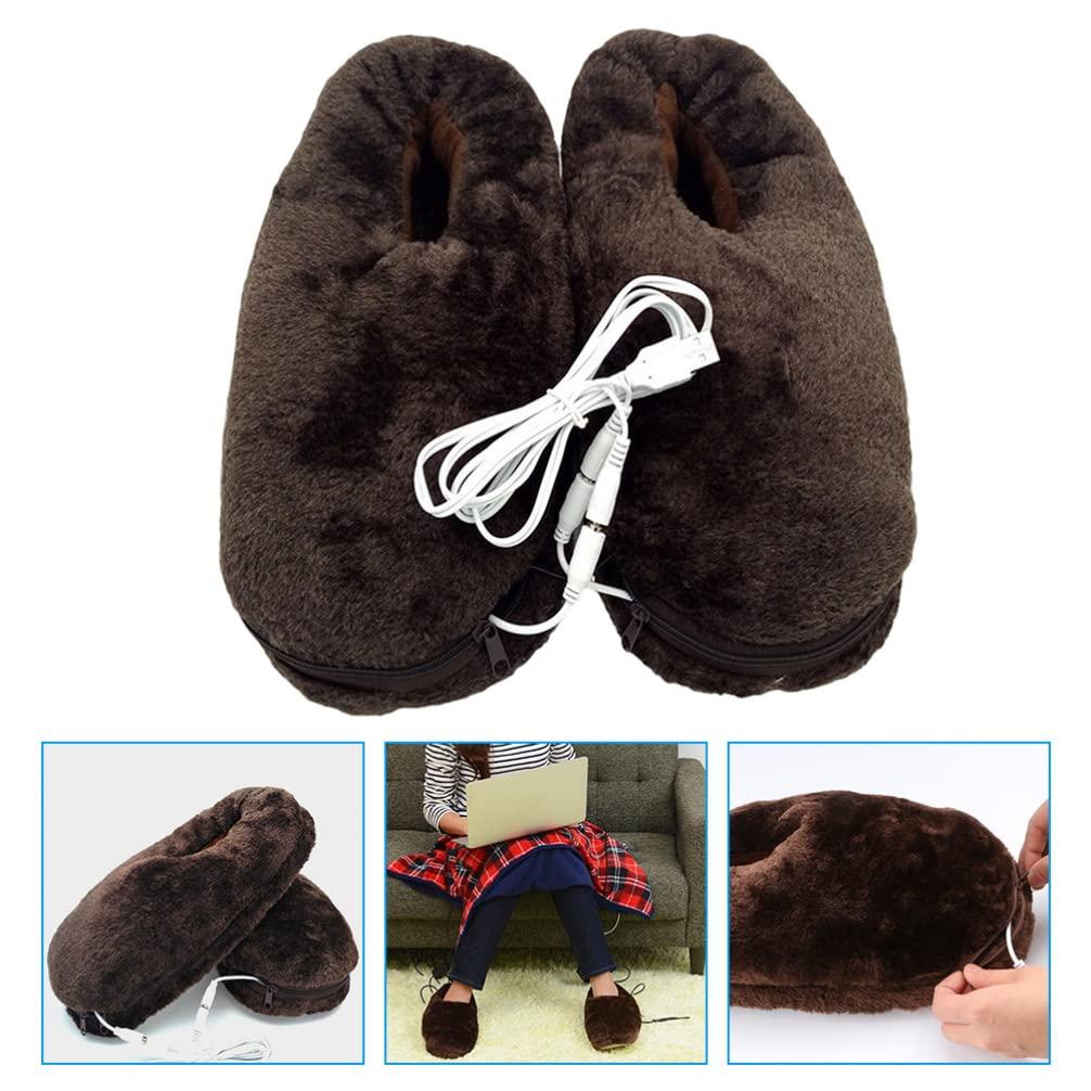 BESPORTBLE BESPORTBLE 1 Pair Heated Shoes Plush Heating Shoes Heated Plush Shoes USB Heating Shoes Heated Boot Winter Slipper feet Machine Heating Slipper Comfortable Heater