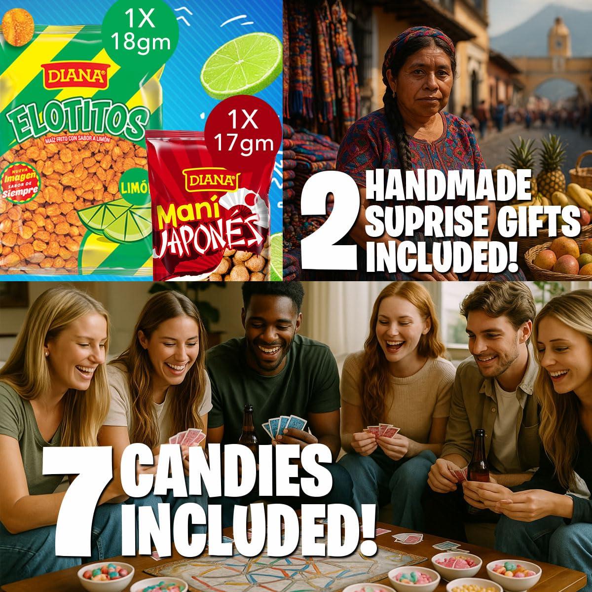 Charloo Charloo International Snack Box + Free Surprise Gift! - Guatemala Snacks from Around the World Box - Foreign Snack Box - Exotic Snacks - Weird Snacks - International Snacks Unique Chips Vending Machine, Small 19 Pcs