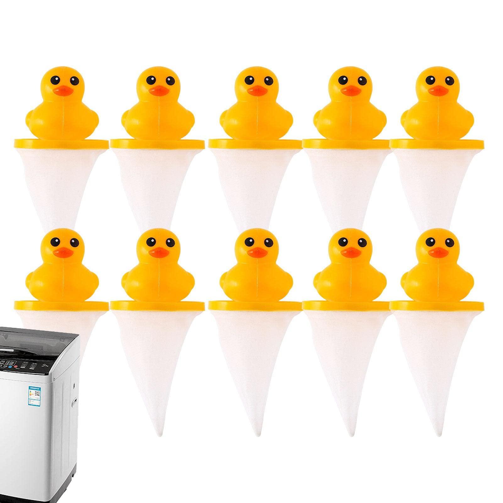 Kumprohu Kumprohu Laundry Pet Hair Catcher - Yellow Duck-Shaped Washing Machine Float Filter Mesh Bag - Washing Machine Floating Hair Remover, Hair Removal Ball, Lint Remover for Cat Dog Pet Hair, Debris