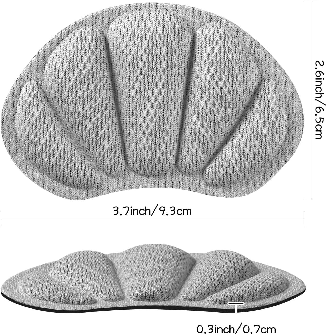 Huethy Back of Heel Cushion Pads, Adhesive Heel Grips Inserts for Boots, Loose Shoes Too Big, Reusable Heel Guards Liners for Women Men, Improve Shoe Fit,8PCS-Gray