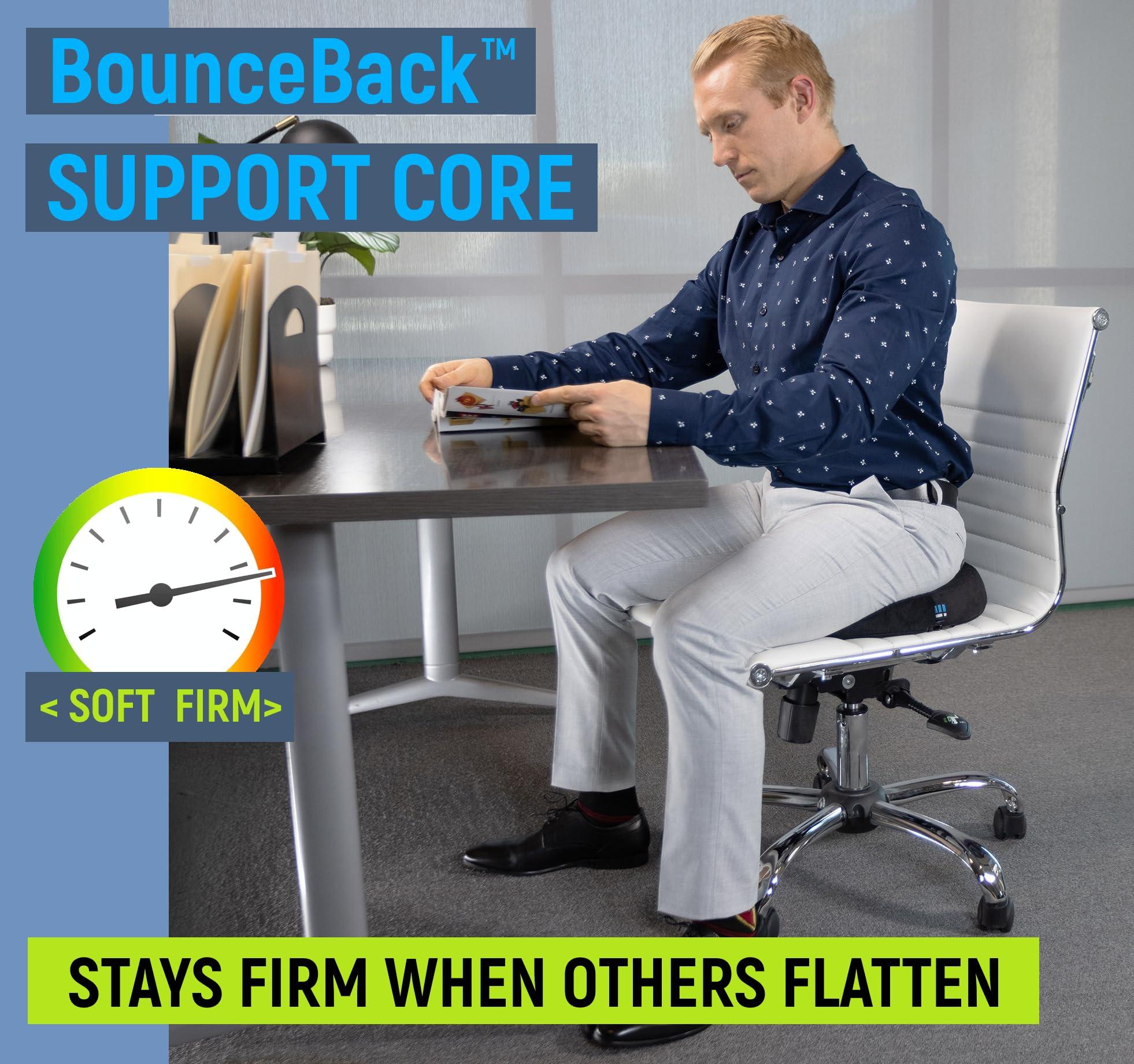 Ergonomic Innovations Donut Pillow Coccyx Seat Cushion for Tailbone Pain Relief, Hemorrhoid Pillow, Post Surgery, Postpartum Pregnancy, Back, Hip Pain, Sitting Butt Doughnut Ring, Comfortably Supports 240 Lbs Men & Women