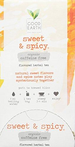 Good Earth Organic Sweet & Spicy Herbal Caffeine Free Good Earth Teas 18 Tea Bag