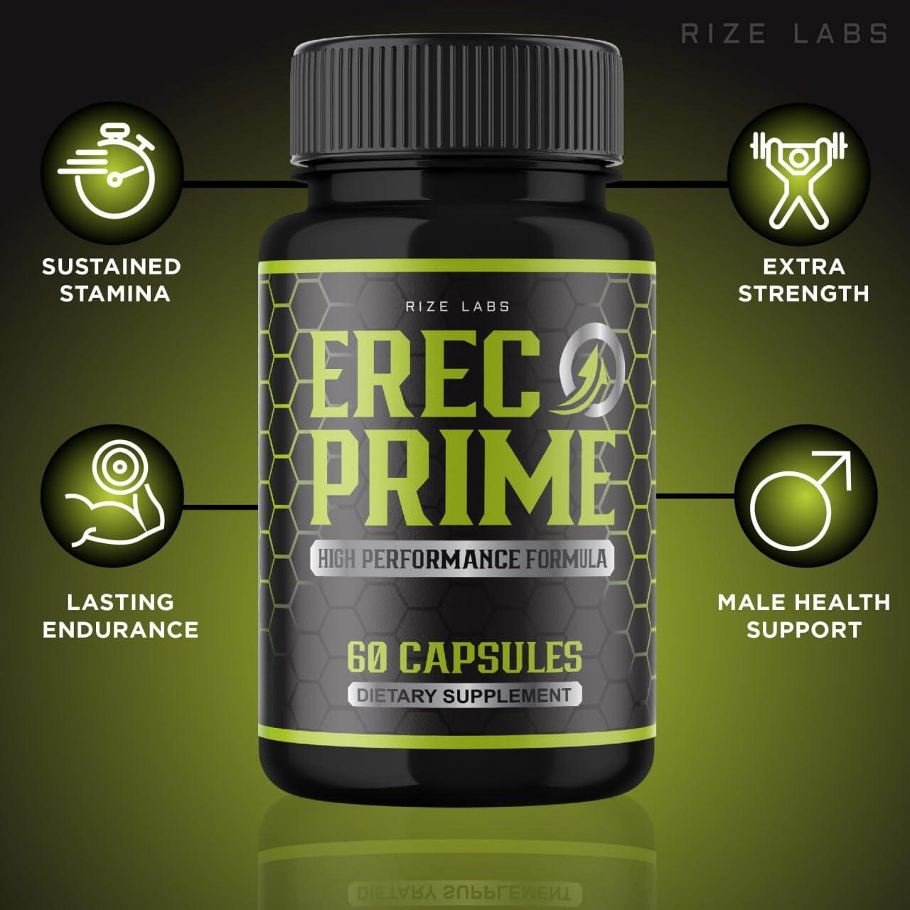 rize labs rize labs Erec Prime Pills for Men, High Performance Formula, All-Natural Support for Peak Performance & Overall Health, Official ErectPrime24 Reviews (60 Capsules)