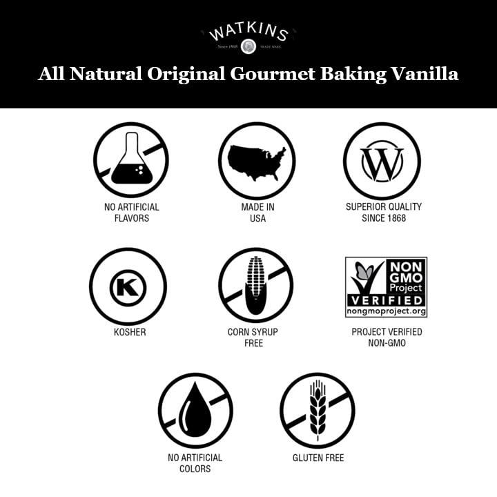 Watkins Watkins All Natural Original Gourmet Baking Vanilla with Pure Extract, 2 fl. oz. Bottle, 1-Pack