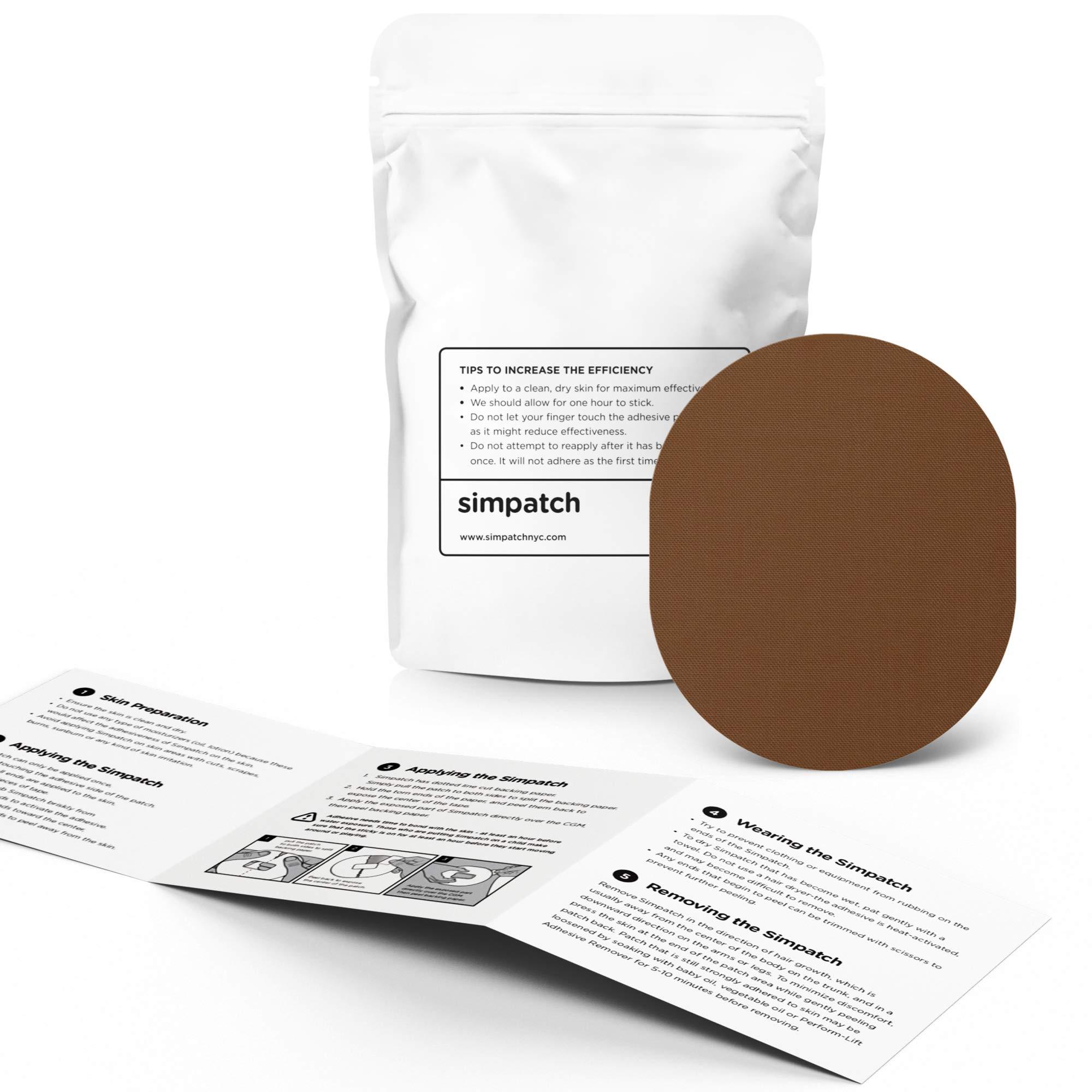 SIMPATCH SIMPATCH Universal Adhesive Patch (25-Pack) - Waterproof Adhesive, CGM Patches (Brown)