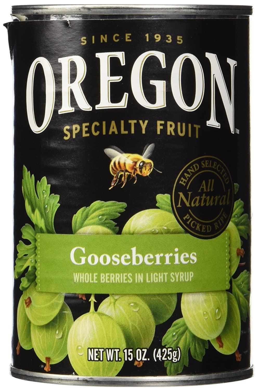 Oregon Oregon Fruit Products, Canned Fruits, 15oz Can (Pack of 3) (Choose Fruit Below) (Gooseberries in Light Syrup)