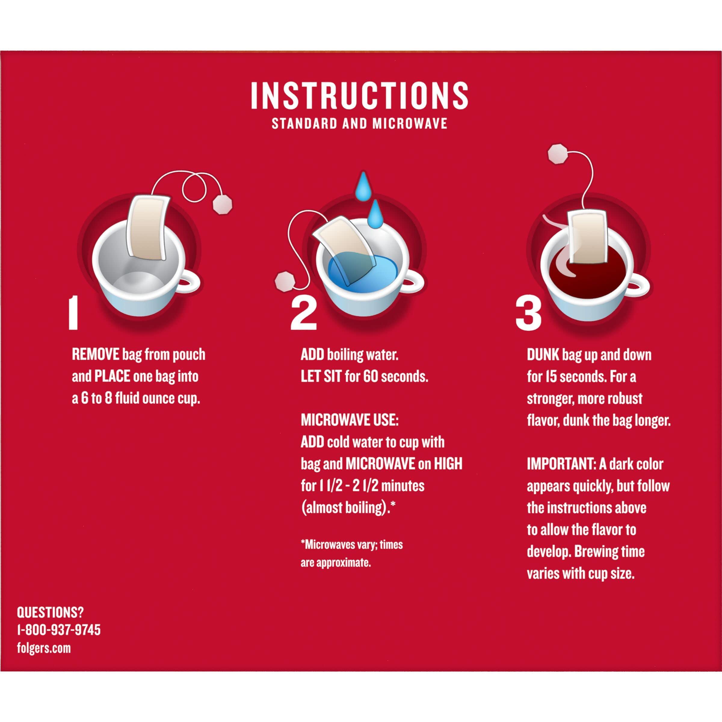 Folgers Folgers Coffee Singles Classic Medium Roast Coffee Bags 19 Count (Pack of 6)