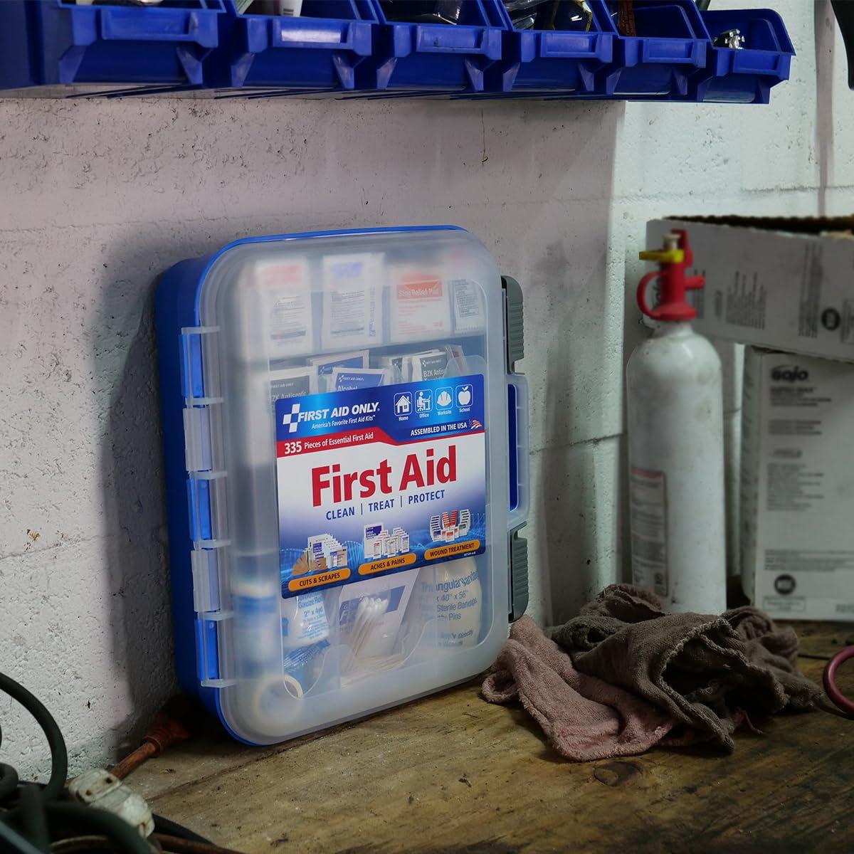 First Aid Only First Aid Only 91247 OSHA-Compliant First Aid Kit, All-Purpose 100-Person Emergency First Aid Kit for Business, Worksite, Home, and Car, 335 Pieces