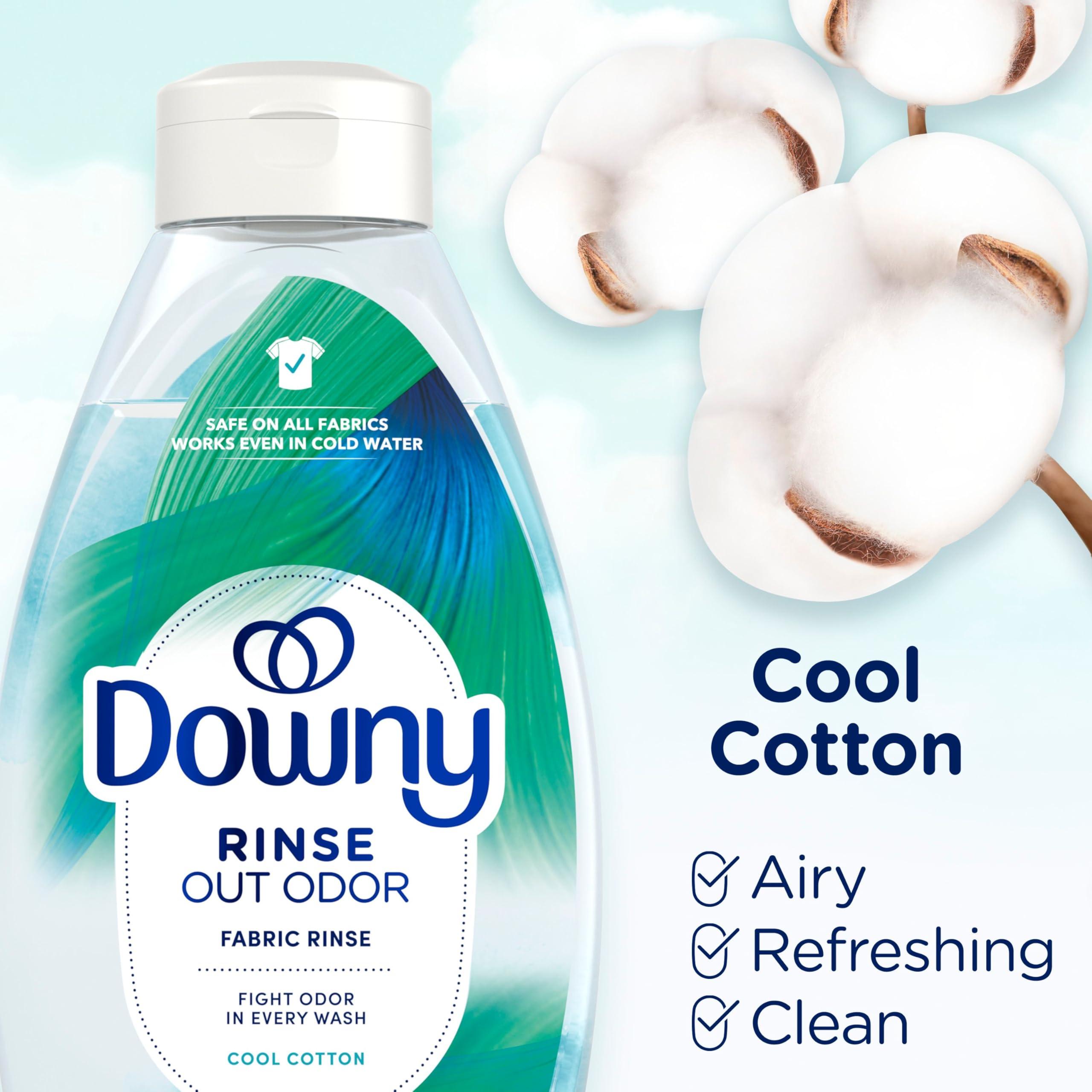Downy Downy RINSE & REFRESH Laundry Odor Remover and Fabric Softener, Safe on ALL Fabrics, Gentle on Skin, HE Compatible, Cool Cotton, 48 fl oz (Pack of 4)(192 fl oz total)