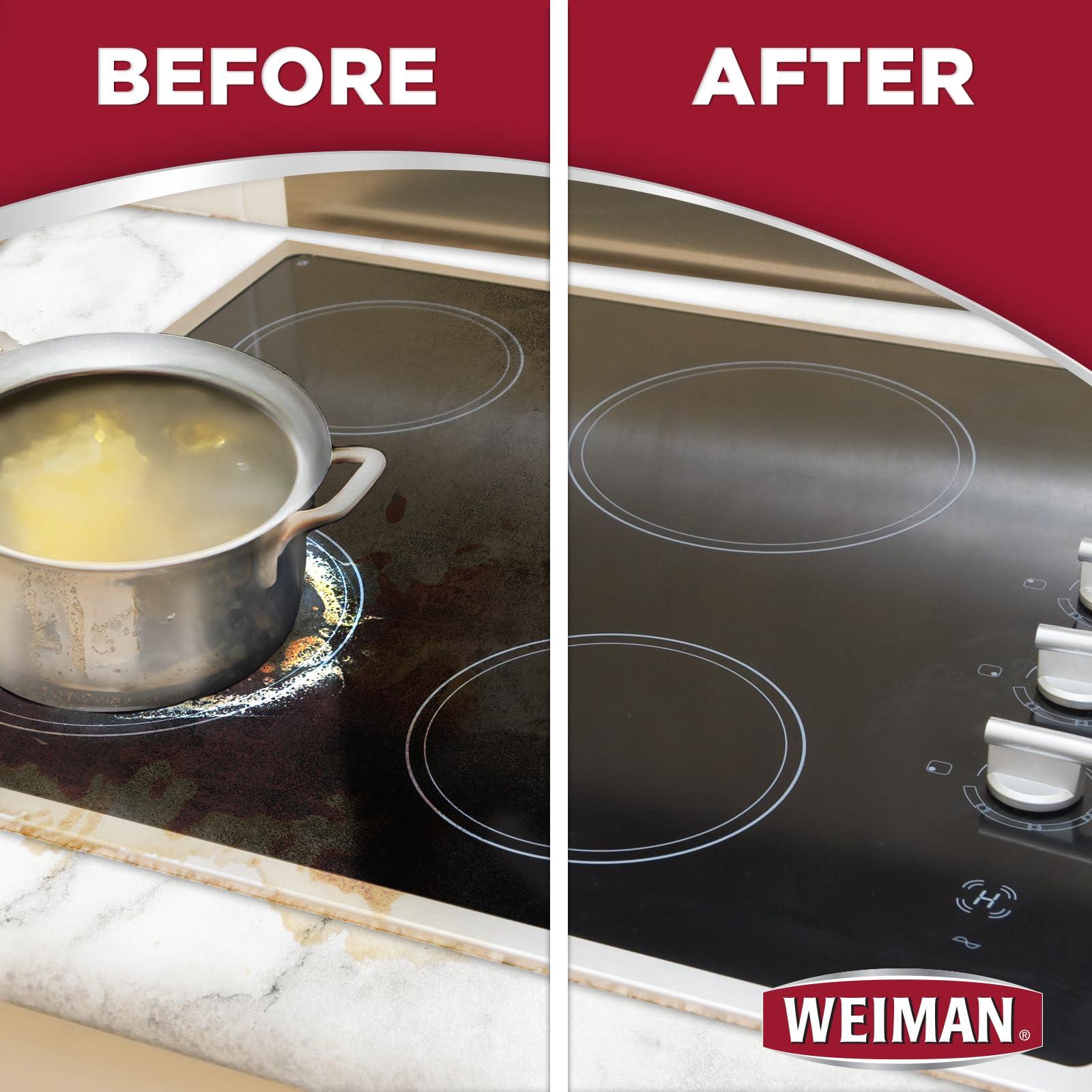 Weiman Weiman Glass Cooktop Cleaner & Polish For Daily Use on Ceramic, Induction Stove Top, Removes Grease & Oily Residue, Streak Free Shine, 12 oz, 2 Pack, Micro Fiber Buffing Towel