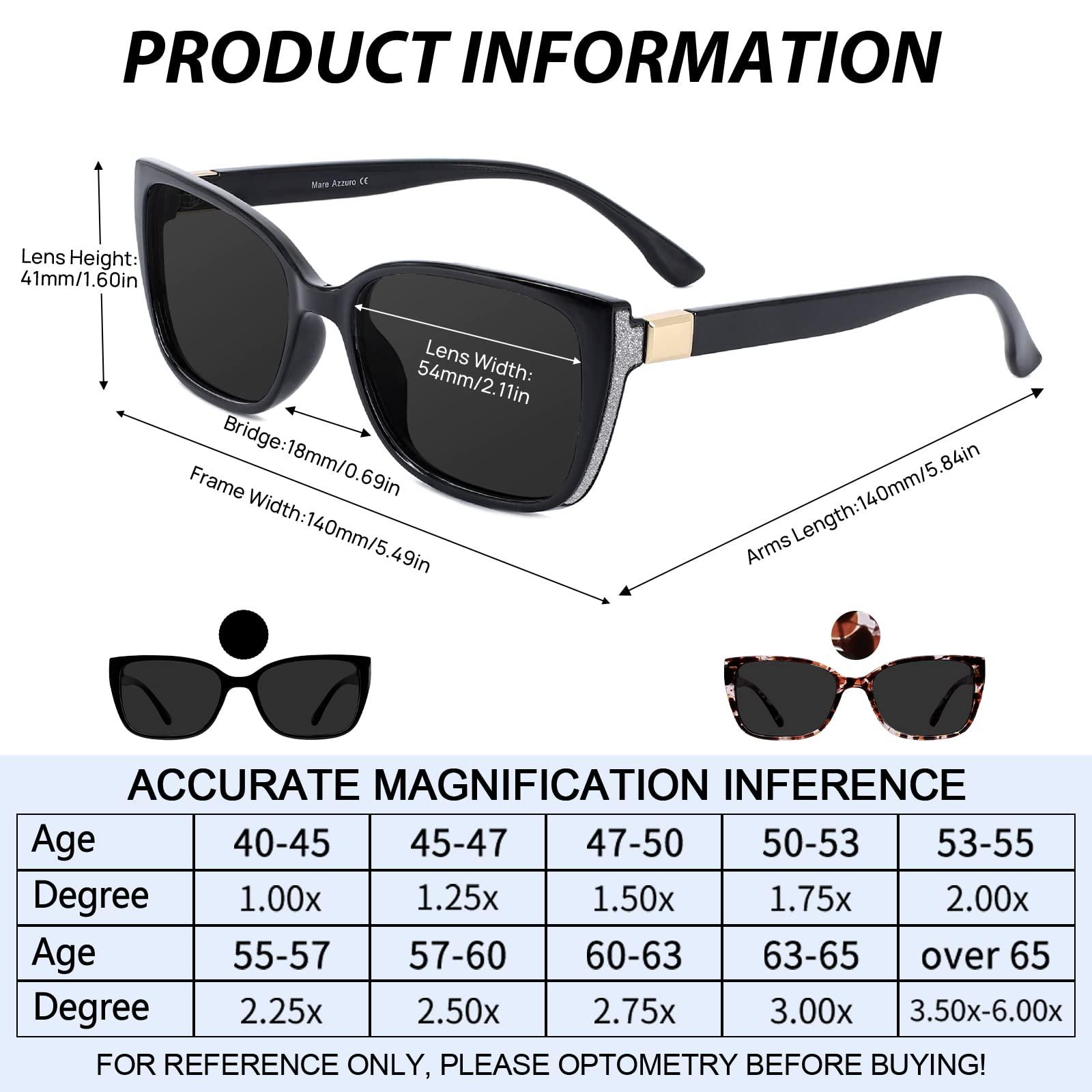WEMOOTANTS WEMOOTANTS Large Sunglasses 1.25 for Reading Womens Black Sun Glasses Readers 1.0 125 1.5 1.75 2.0 2.25 2.5 2.75 3.0 3.5 4.0