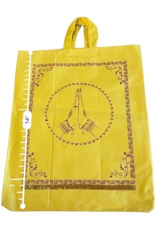 Generic Traditional Indian Yellow Cloth Gift Bag-Manja pai(Pack of 5 bags)