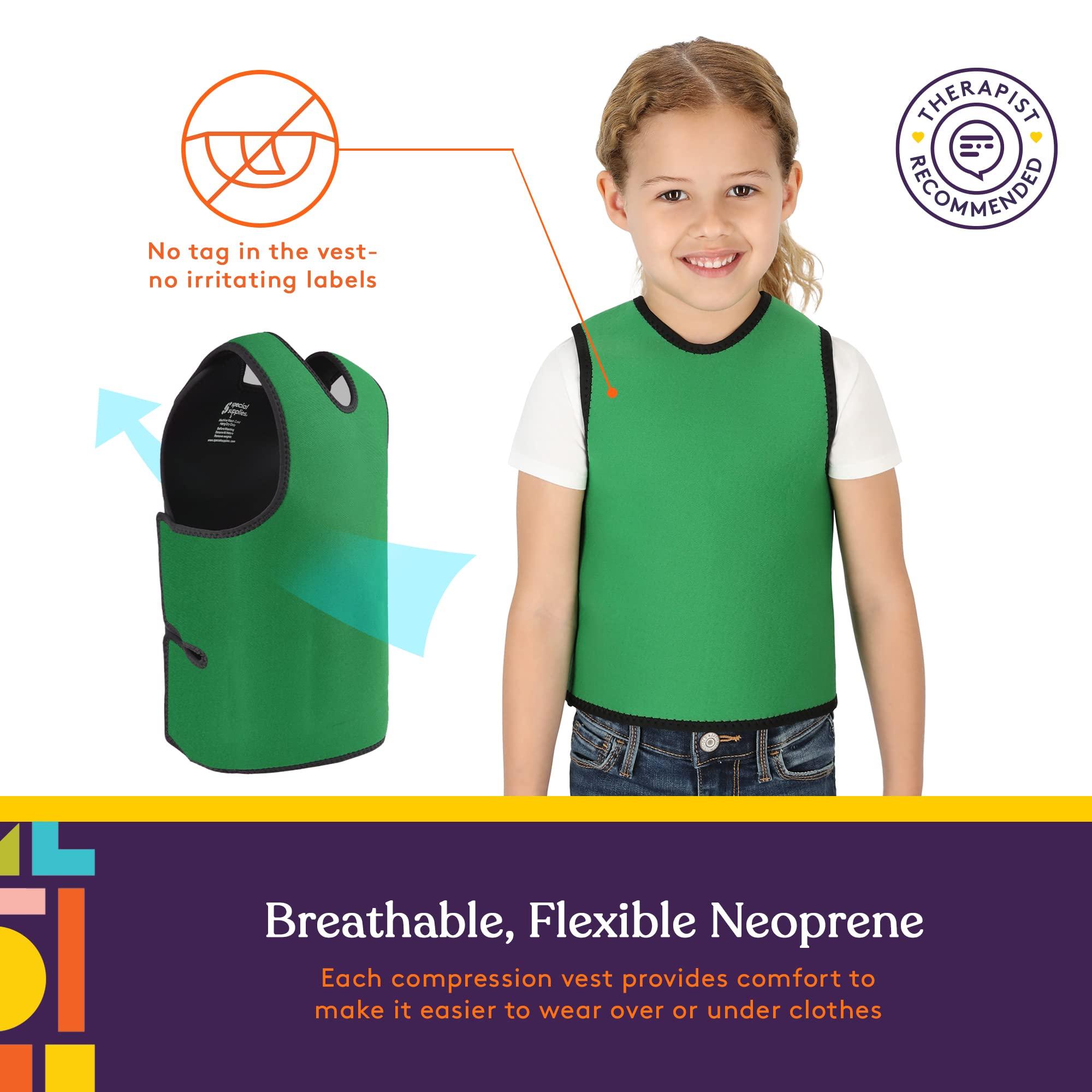 Special Supplies Special Supplies Sensory Compression Vest Deep Pressure Comfort (Green, X-Small)