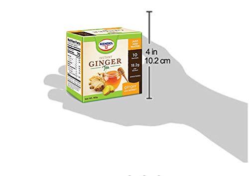 Kendel Kendel Instant Ginger Honey Tea, Caffeine Free (10 Sachets). Soothing flavor, Non-GMO