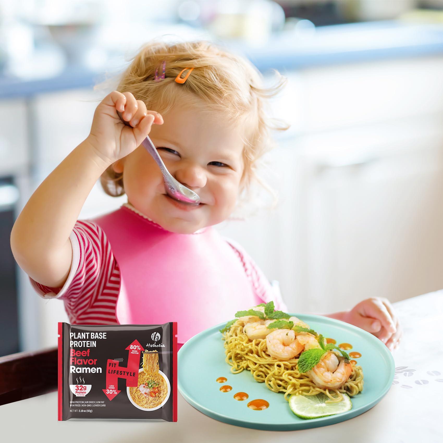 Hethstia Hethstia Instant Ramen Spicy Beef Flavor 6 Pack Plant-Based High-Protein Noodle Meal, 32g Protein, Vegan, Non-GMO, Low Fat, Air-Dried, Non-Fried, Healthy Spicy Ramen Soup