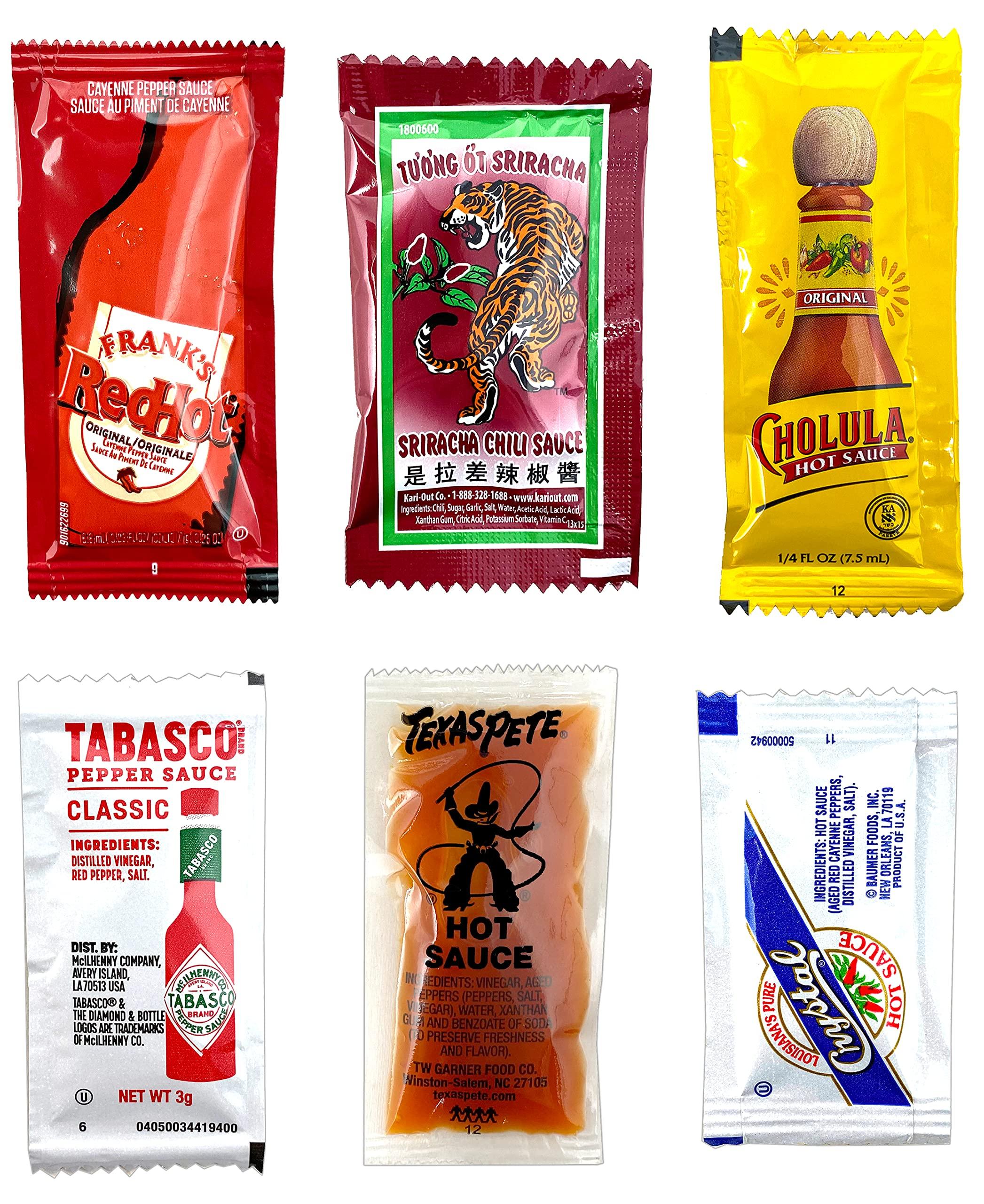 crait crait Hot Sauce Variety Pack of Packets Hot Sauce Packet Sampler Includes Sriracha Sauce, Hot Sauce for Travel, On-The-Go, Cookouts, Hot Sauce for Purse (96 Pack)