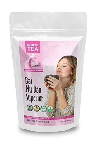 SpecialTea Company Bai Mu Dan Superior Organic White Tea, 20 Tea Bags
