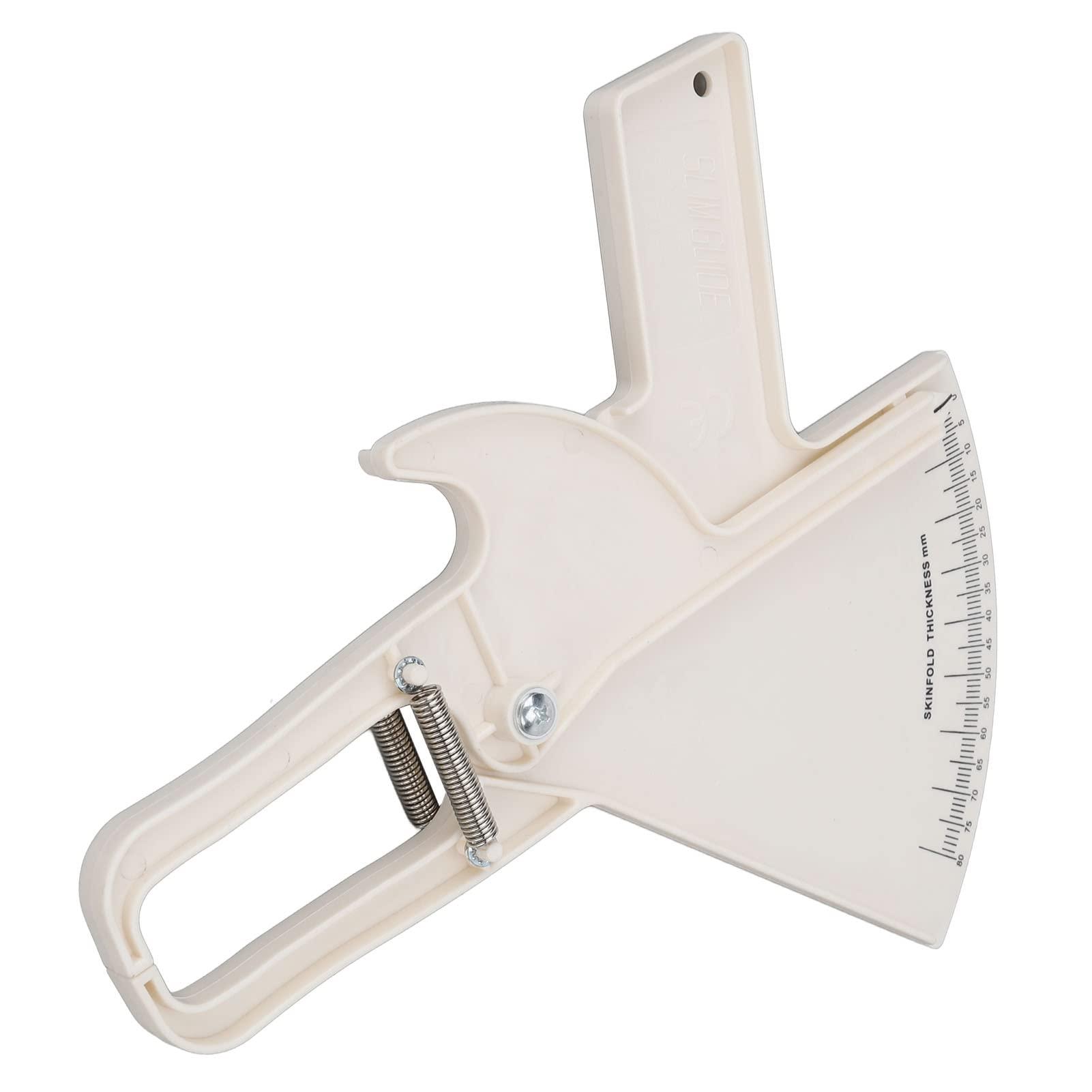 ZJchao Body Fat Caliper, Professional Double Spring Skinfold Calipers and Body Fat Tape Measure Tool for Accurately Measuring BMI Skin Fold Fitness(White)