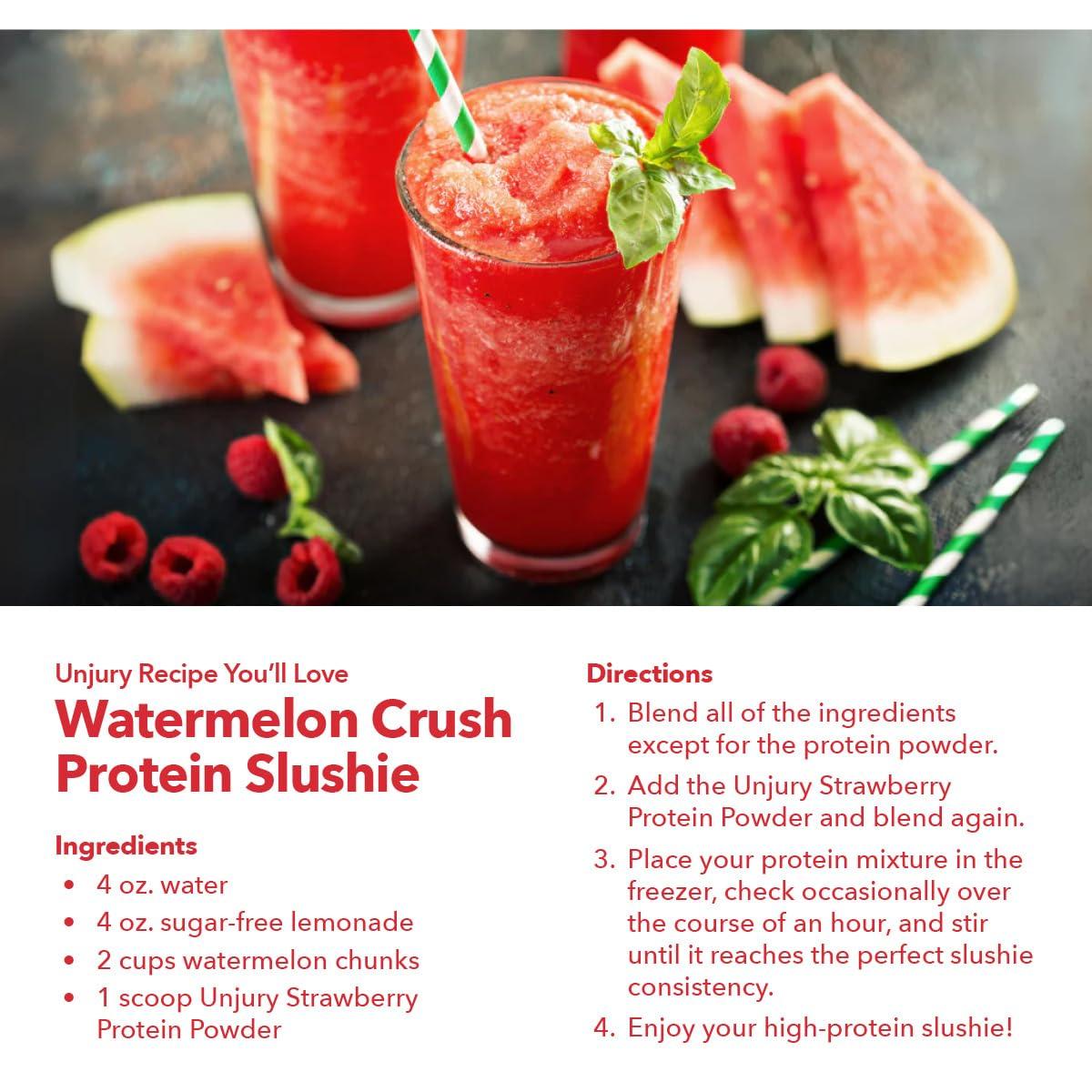 Unjury Unjury Whey Protein Powder | Strawberry | 21g 100% Whey Isolate Protein Powder | Low Carb and Lactose Free | Gluten Free | Certified Kosher | 15 Servings