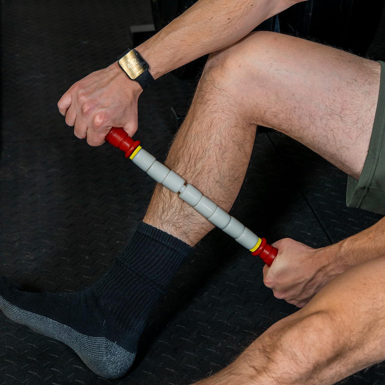 Nine for Nine Massage Stick 18\" Flexible Handheld Spindle Massage Roller (Will Contour to Any Muscle) - Full Body Muscle Recovery & Myofascial Release (Medium - 18\" Massage Stick)