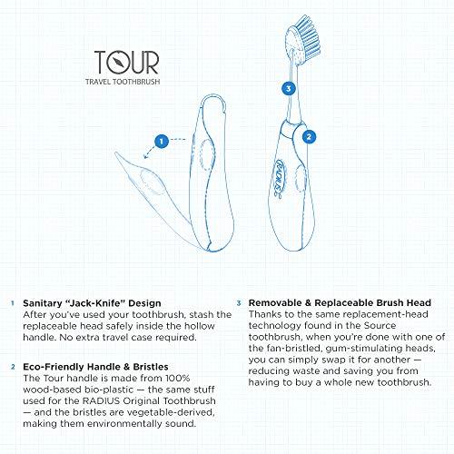 RADIUS Radius Tour Travel Toothbrush, Assorted color - 1 count