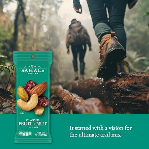 Sahale Snacks Sahale Snacks Classic Fruit and Nut Trail Mix, 1.5 Oz Grab & Go Bags (18 Packs) - Dry-Roasted Deluxe Mixed Nuts with Apples and Cranberries - Non-GMO, Kosher Trail Mix & Certified Gluten-Free Snacks