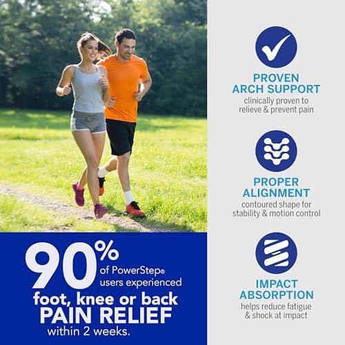 Powerstep Powerstep ProTech 3/4 Orthotic Insoles - Arch Support & Plantar Fasciitis Inserts for Narrow Shoes - Medical Grade Orthotics for Arch + Heel Pain Relief for Men & Women (M 4-4.5 W 6-6.5)