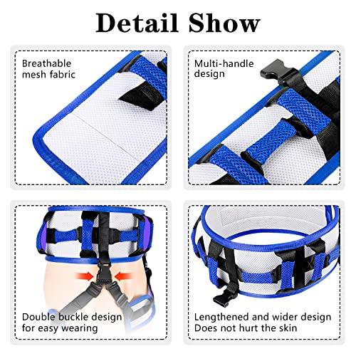 Lmaray Transfer Belt with Leg Loops and 10 Padded Handles, Medical Gait Belt Walking Assistive Device with Quick Release Metal Buckle for Elderly, Seniors and Physical Therapy - 54 Inch