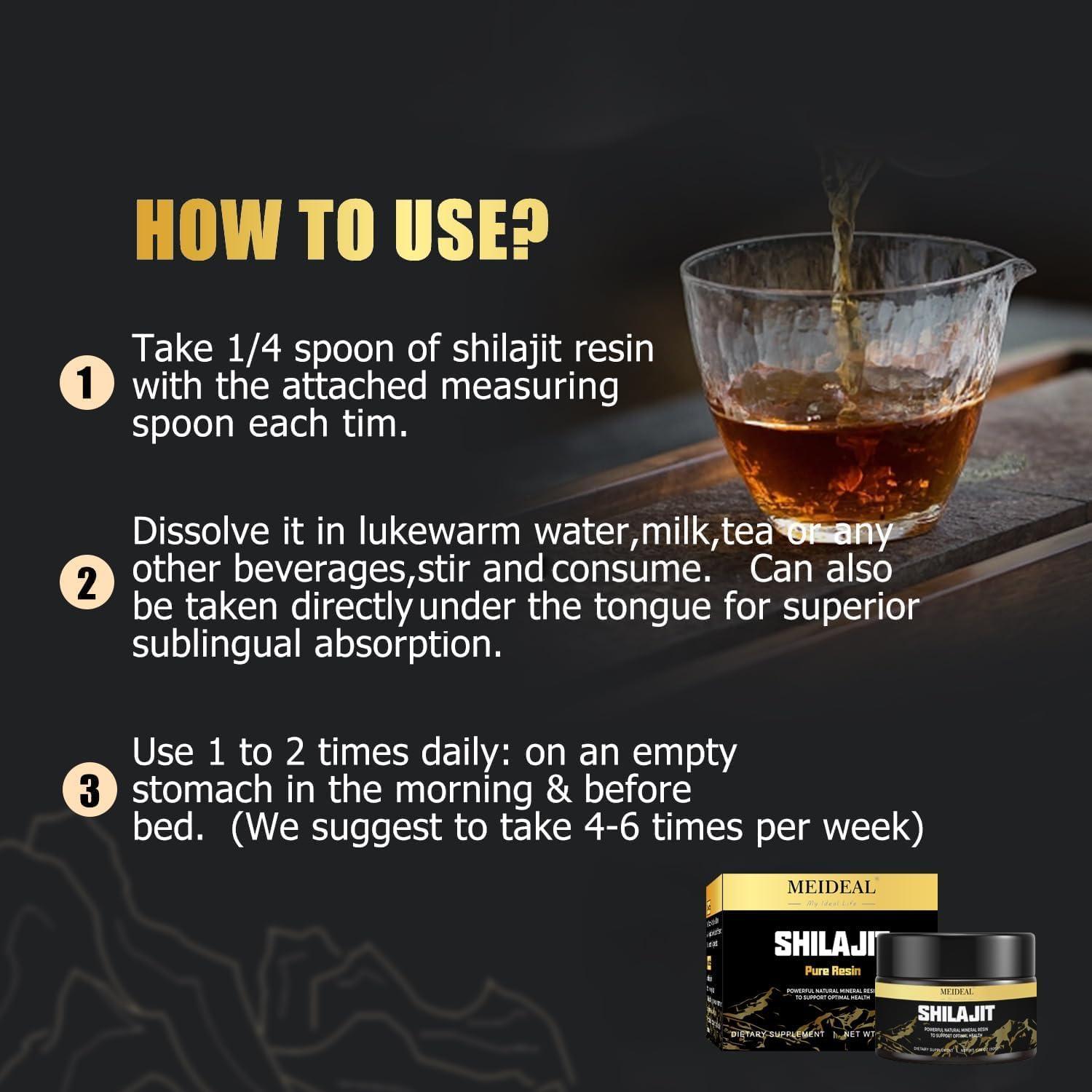 Meideal Shilajit Pure Himalayan Organic Shilajit Resin, Natural Shilajit Resin with Fulvic Acid, 85+ Trace Minerals, Organic Ayurvedic Blend for Energy & Immune System Support, 50 Grams (B-50g 1 Pc)