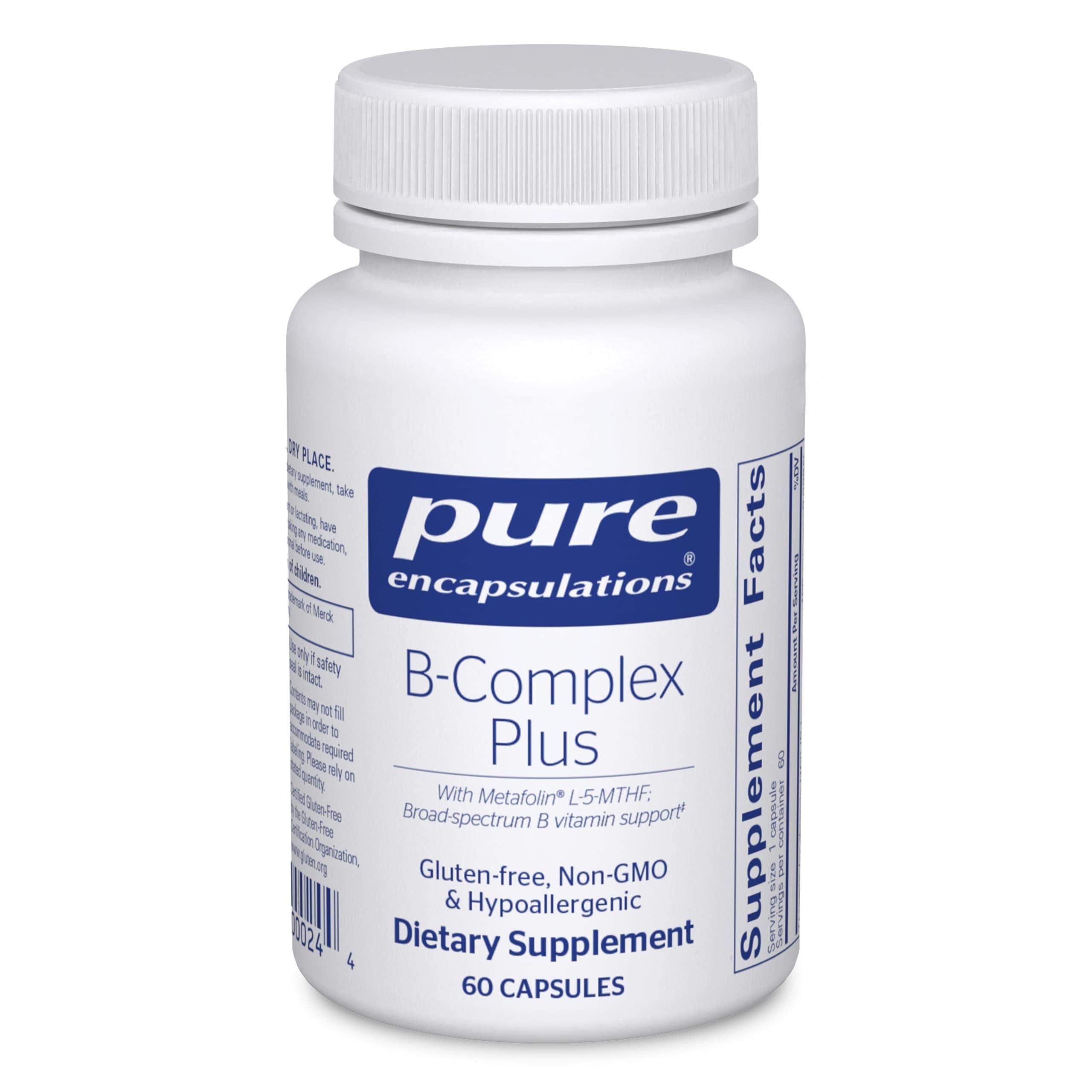 Pure Encapsulations Pure Encapsulations B-Complex Plus - B Vitamins Supplement to Support Neurological Health, Cardiovascular Health, Energy Levels & Nervous System Support* - with Vitamin B12 & More - 60 Capsules