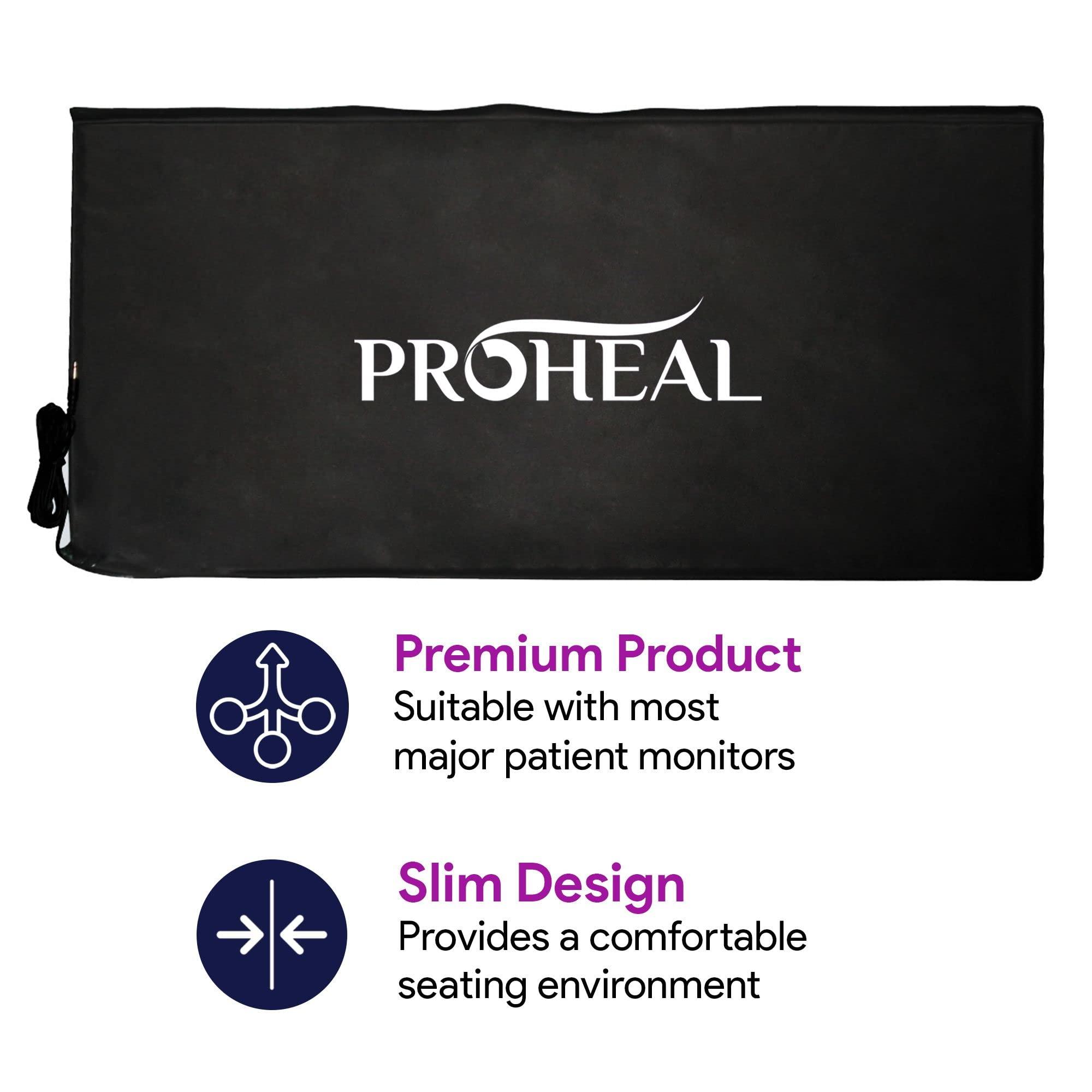 ProHeal Elderly Monitoring Bed Sensor Floor Pad - Works with Every Bed Alarm - Portable Dementia and Senior Fall Prevention - Water Resistant Slim Design - 45 Day Usage Time - 20 x 30