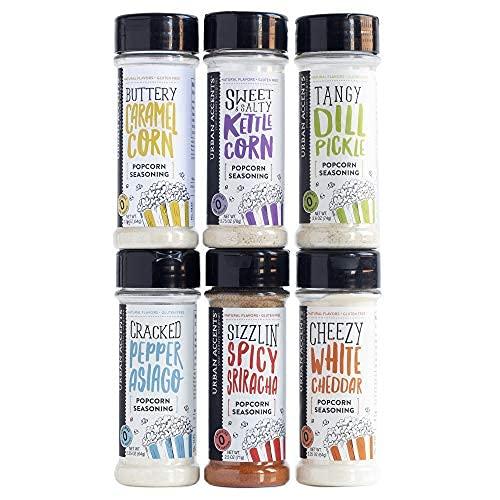 Urban Accents Urban Accents BLOCKBUSTER, Movie Night Popcorn Kernels Gift and Popcorn Seasoning Variety Pack (Set of 9)-3 Kernels and 6 Popcorn Seasonings
