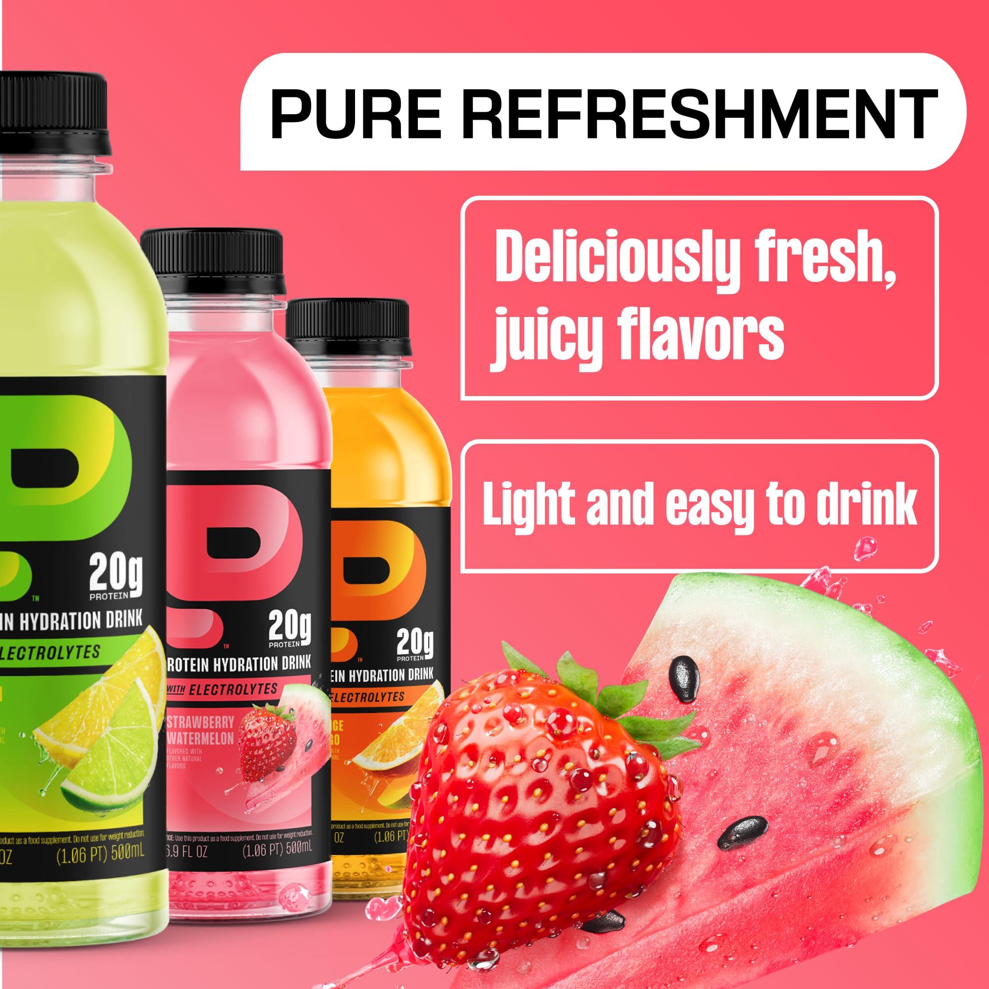 Protein2o Protein2o 20 g Whey Protein Infused Water Plus Electrolytes, Strawberry Watermelon, 16.9 Fl Oz, Pack of 12