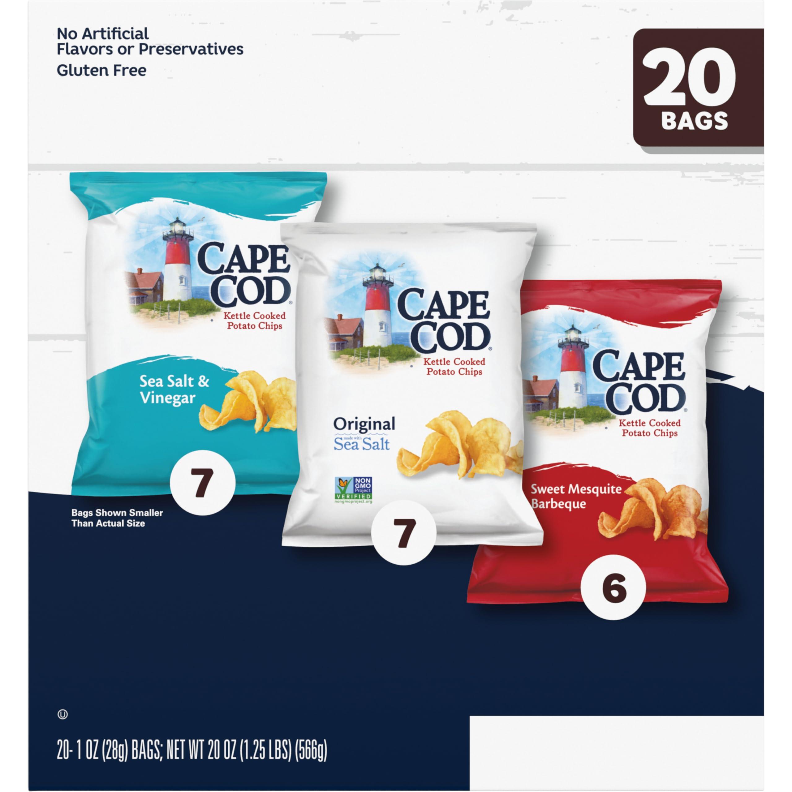 Cape Cod Cape Cod Potato Chips Variety Pack, 1 Oz, (Pack of 20)
