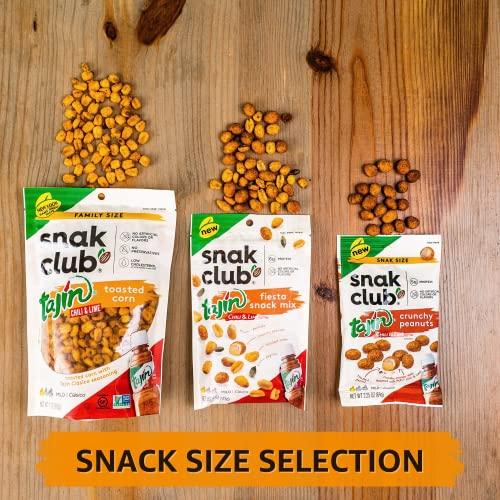 Snak Club Snak Club Toasted Corn, Tajin Clásico Chili & Lime Flavor, Crunchy, Flavorful Low-Cholesterol Individual Snacks, 2.5oz (Pack of 12)