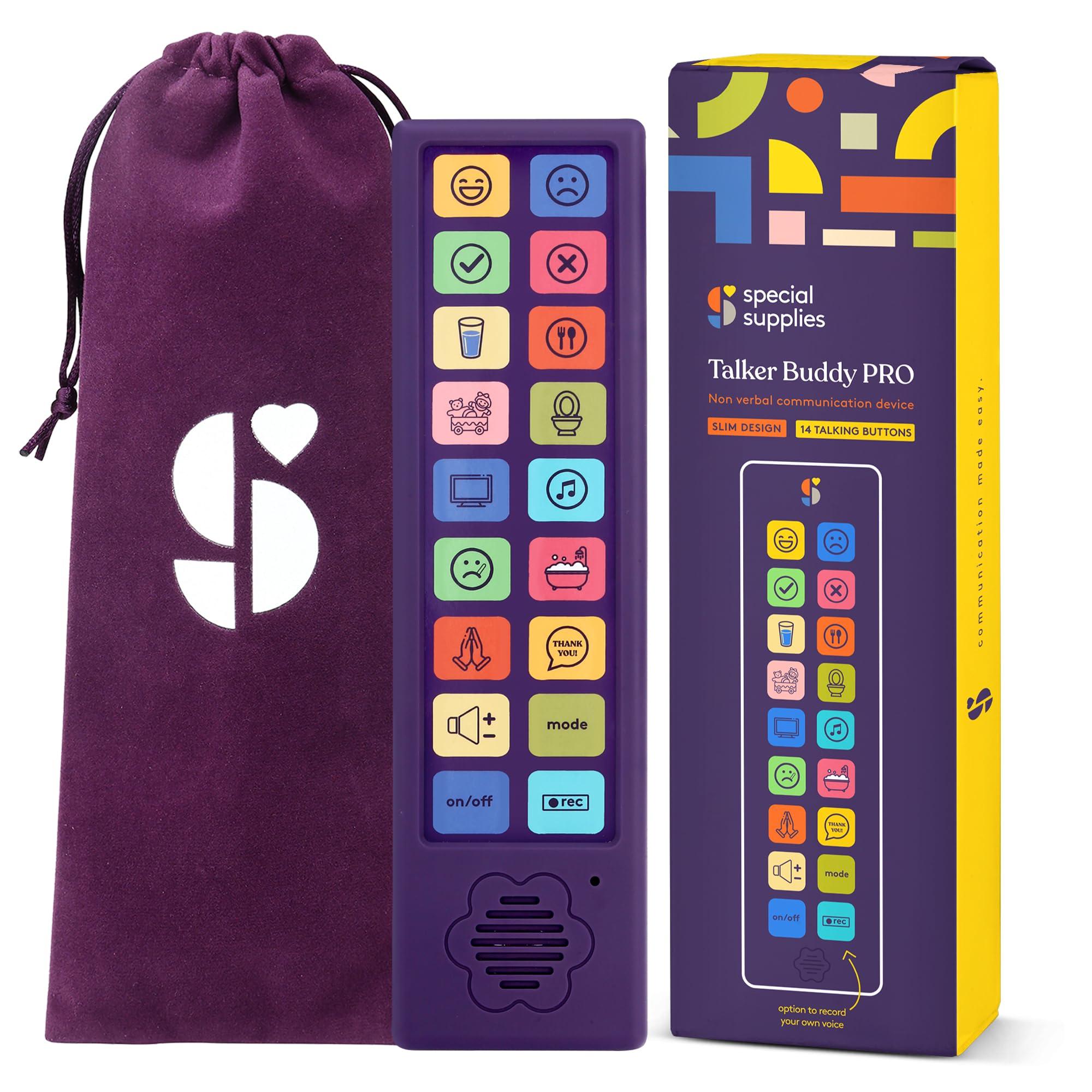 Special Supplies Special Supplies AAC Communication Device for Speech Therapy, Talker Buddy Communication Device for Non Verbal Kids & Adults, Autism Talking Aids for Home or School, Travel Bag, Recording Option