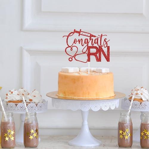 Zatain Congrats RN Cake Topper, Congrats Nurse, Future Nurse, Registered Nurse, Nursing School Graduation Party Decorations