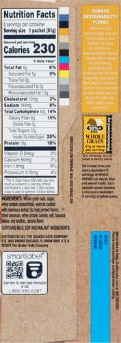 Quaker Quaker, Protein Instant Oatmeal, Banana Nut, 12.9 Oz, 6 Count (Pack of 2)