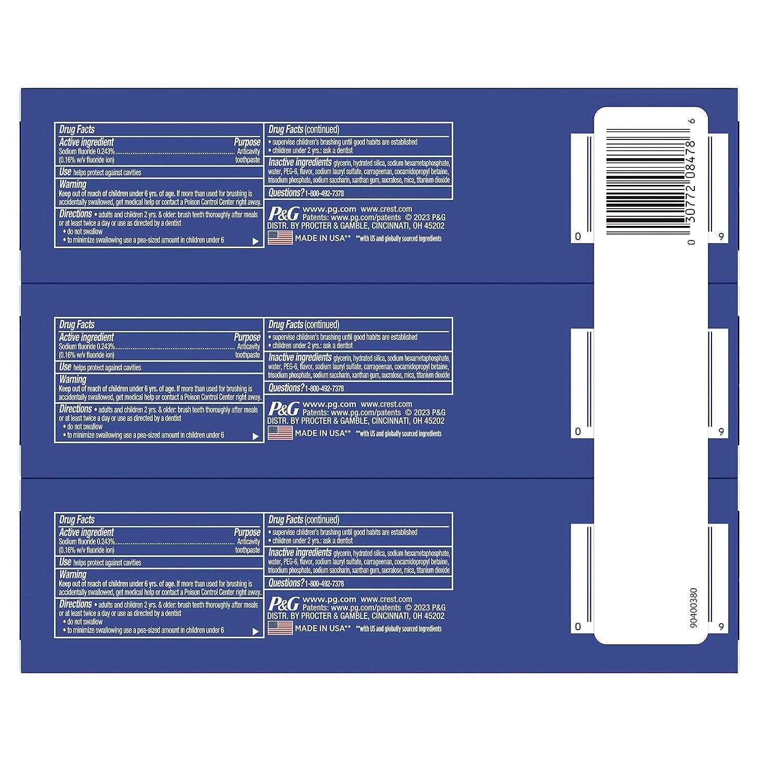 Crest Crest 3D White Advanced Glamorous White Teeth Whitening Toothpaste, 3.8 oz, Pack of 3