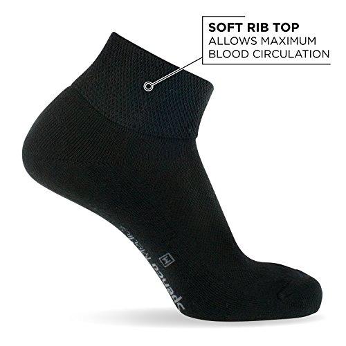 Spenco Spenco Medics Quarter-Length Diabetic Compression Socks, Black, Small