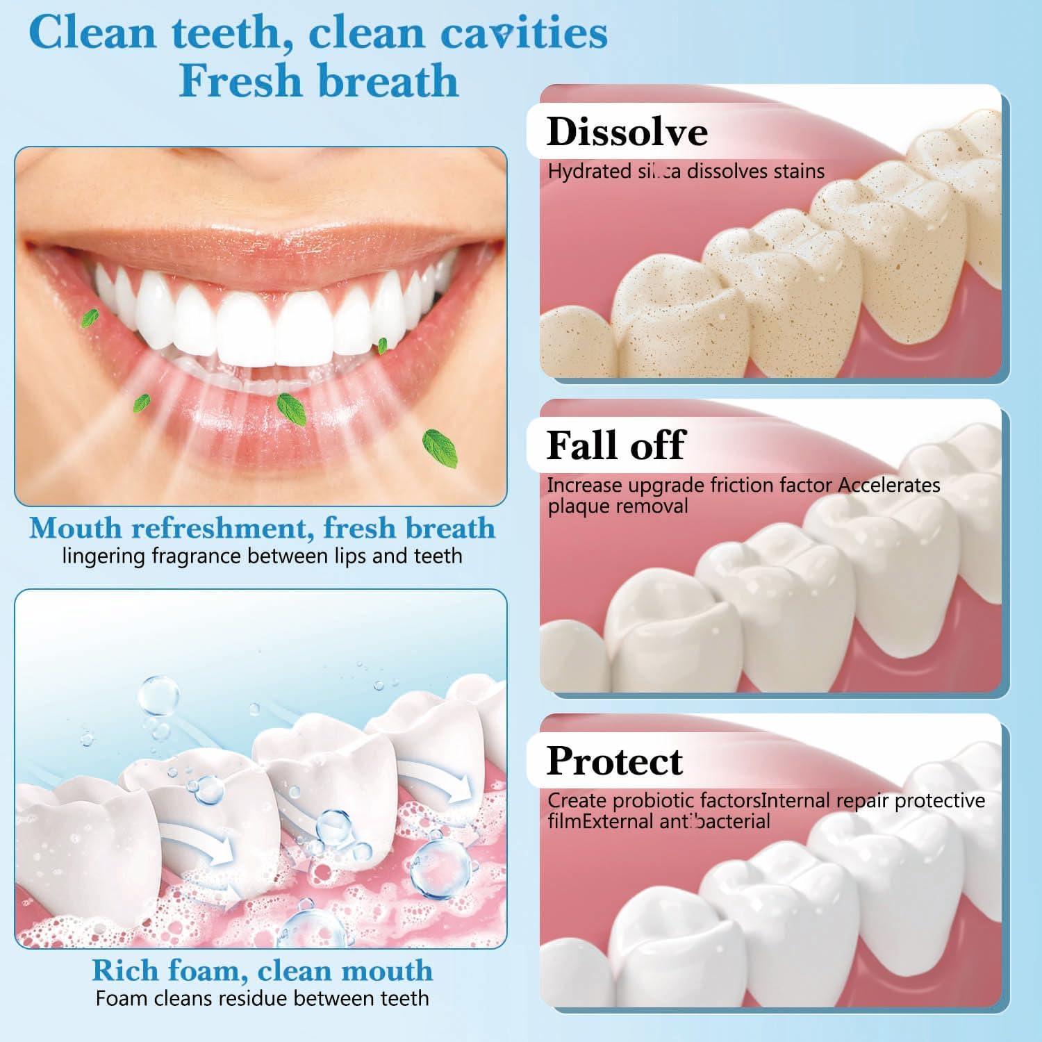 Rednow Sp-4 Toothpaste,Sp-4 Probiotic Whitening Toothpaste,Fresh Breath Toothpaste Brightening & Stain Removing Toothpaste (3Pcs with 2* Toothbrush)