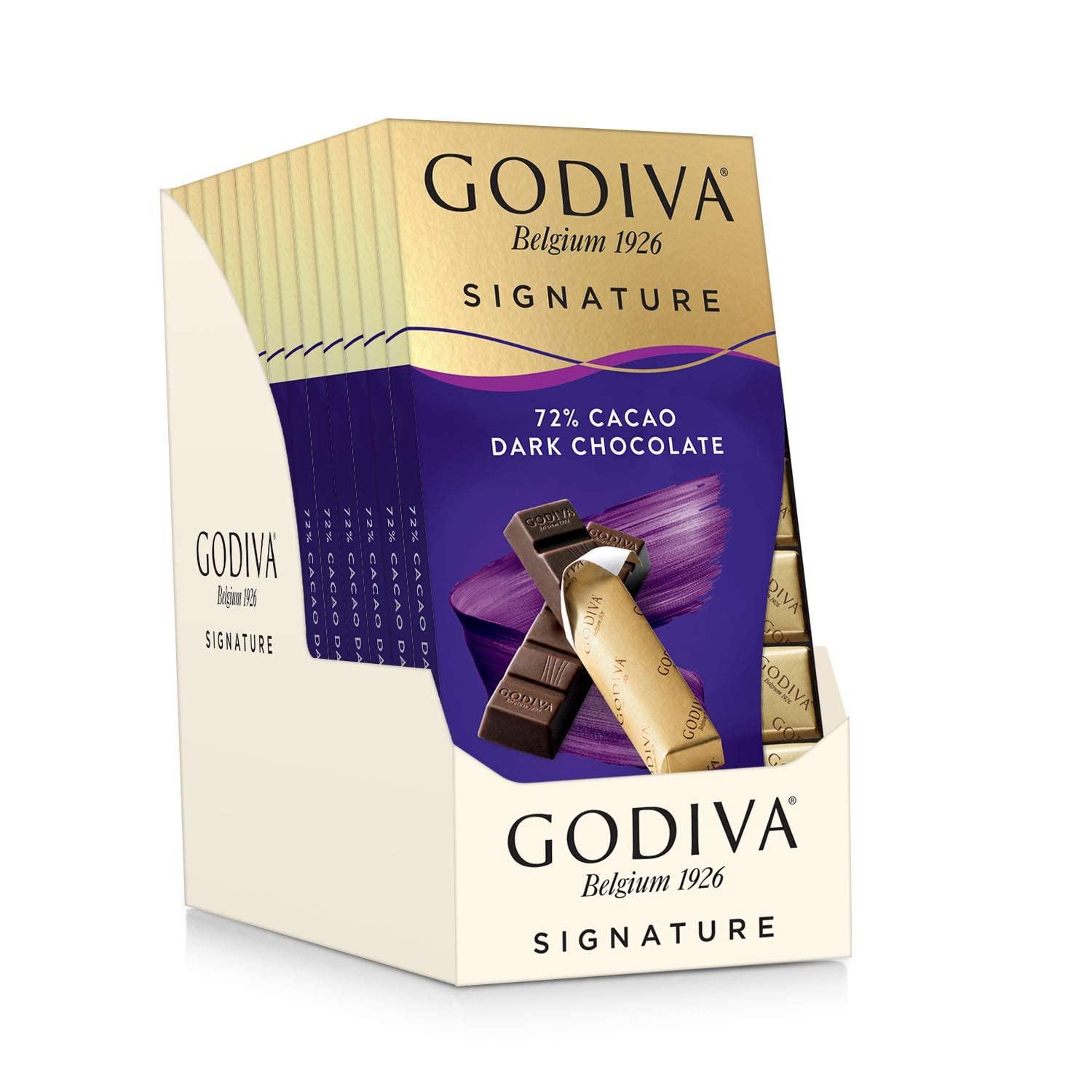 Godiva Chocolatier Godiva Chocolatier Chocolate Signature Mini Bars,72% Cacao Dark, 3.1 Ounce (Pack of 12)