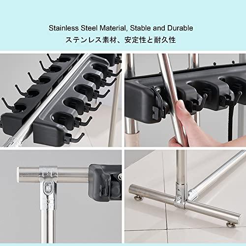 SCOOVY Racks Movable Commercial Stainless Steel Mop Rack,Mop and Broom holder,Floor Standing Mop Broom Holder Cleaning Tool Rack, Umbrella Stand,Schools,Factories,Hospitals,Garage,Home Organization Must Have