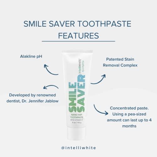 Intelliwhite Smile Saver Nano-Hydroxyapatite (Nano-HAP) & Vitamin D Fluoride-Free Toothpaste with Xylitol; Helps Deposit Minerals to Tooth Surface