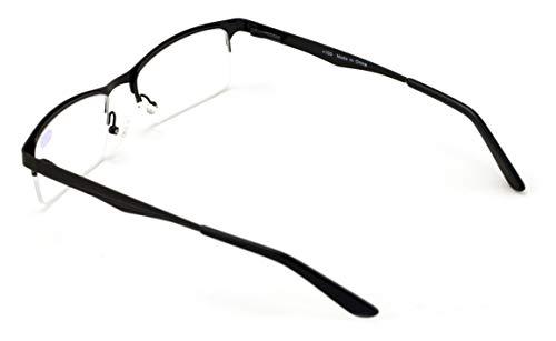 V.W.E. Premium Half Rim Reading Glasses With Anti-reflective AR Coating Spring Hinge Reader (Gunmetal, 1.00)