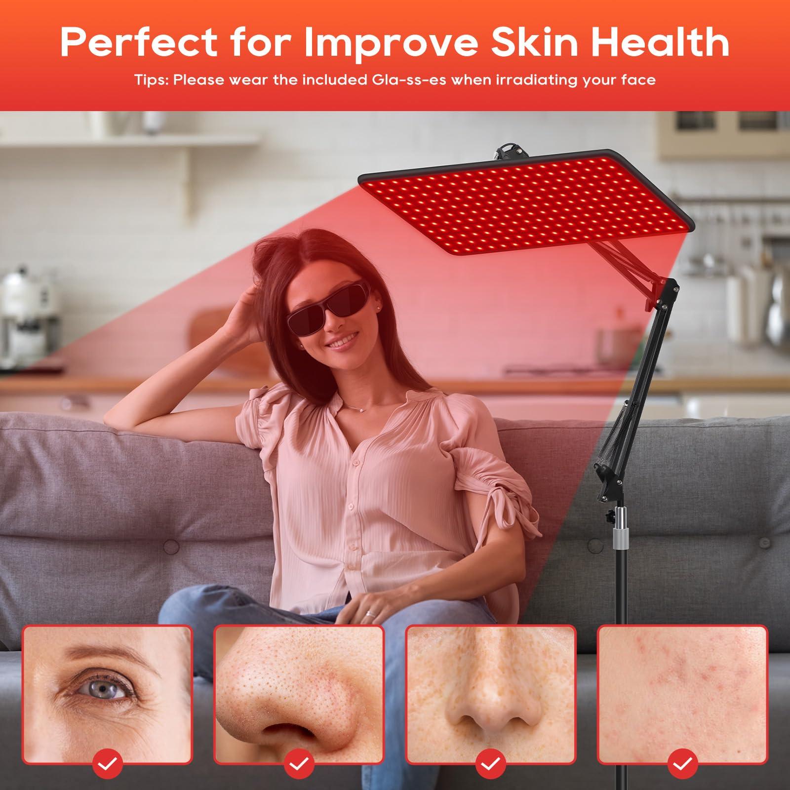 BEICHEN BEICHEN Red Light Therapy for Body and Face, 660nm 850nm 940nm Infrared Redlight-Therapy Lamp Device with Large Panel and Stable Stand at Home, Idea Gift for Women Wife Mom Sister Girlfriend