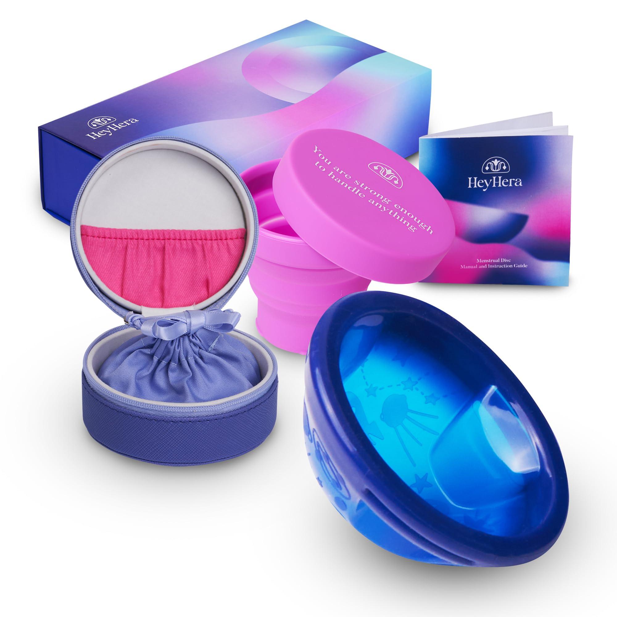 HeyHera HeyHera Menstrual Disc Reusable, Silicone Menstrual Disc, Comfortable Period Disc, Easy to Use & Extract, Simple to Clean Reusable Menstrual Disc (Regular)