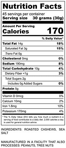I'M A NUT Oven Dry Roasted Fancy Cashews with Sea Salt-48 oz (3 lb) | Whole Cashews | No Oil | No PPO | Vegan and Keto Friendly | Made from Natural Cashews